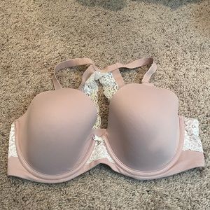 SOMA Embraceable Lace Bra mauve cream lace 38DD